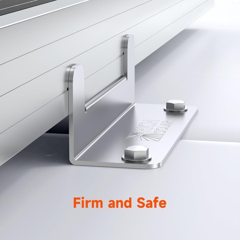 Miniatura 5 de RICH SOLAR Soporte de montaje en panel solar Z para techo de RV, barco, juego de 4 unidades