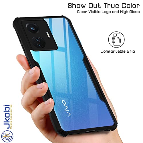 Image of Jkobi Back Cover Case for Vivo IQOO Z6 44W (Shockproof with Polycarbonate Clear Panel | Professional Black)