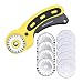 AUTOTOOLHOME 45mm Wavy Rotary Cutter 10pc Pinking Circular Refill Blades Fabric Paper Cutters Cutting Knife Patchwork Leather Sewing Tool