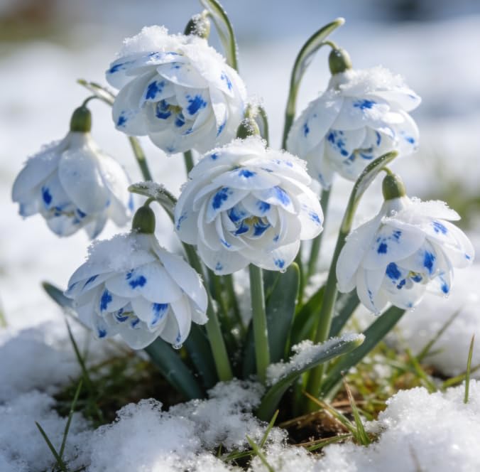 Hardy Snowdrop Bulbs Early Spring Flowering snowdrops Bulbs for Planting Now UK Garden Ground Planting/That Grow Fast/Golden Jade Carving-1 Bulb-A