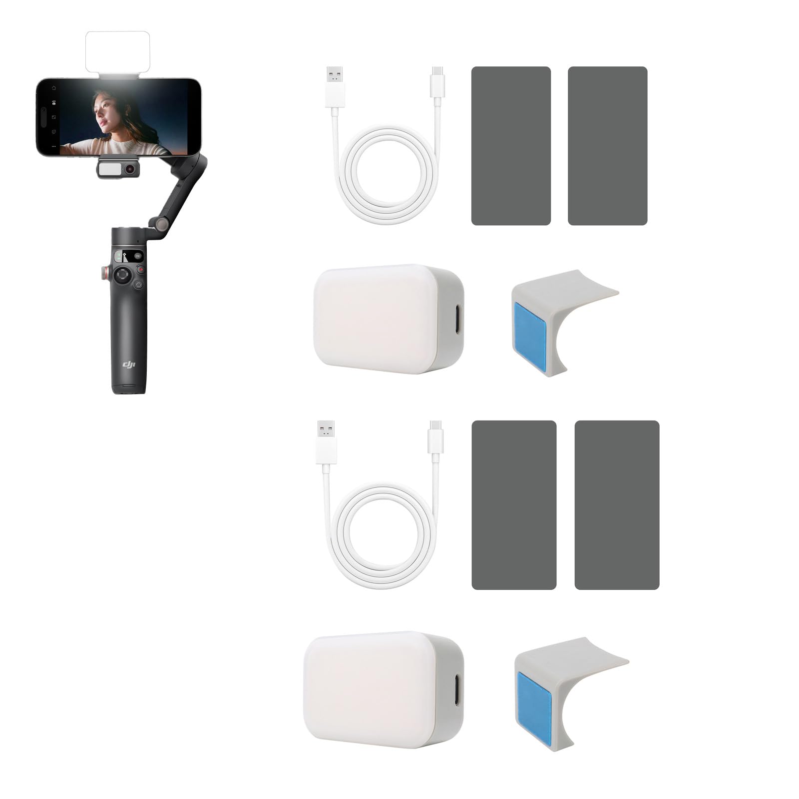 Luce di riempimento magnetica compatibile con DJI Osmo Mobile 7/6/5 Smartphone Stabilizzatore cardanico Accessori luce di riempimento (2)