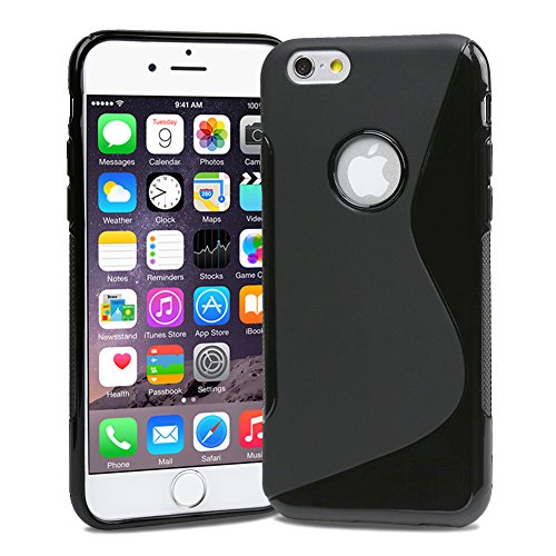 Evecase iPhone 6 Case, S-Line Slim Soft TPU Gel Cover Case for Apple iPhone 6 4.7' 2014 Smartphone - Black