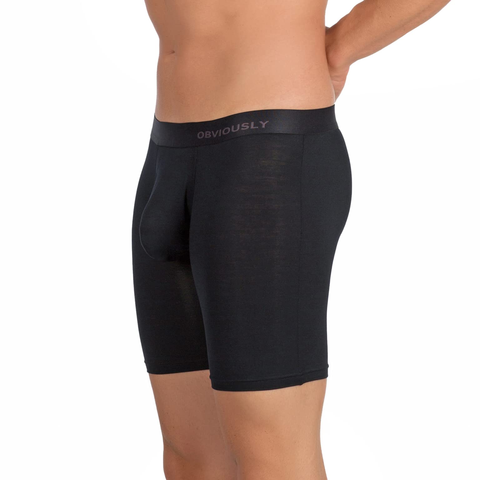 Obviously Men's Underwear 6 Inch Leg Boxer Brief PrimeMan AnatoMAX (Black/M)
