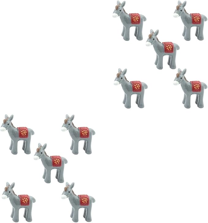 Yardwe 10 pcs Resin Donkey Mini Donkey Figurine Animal