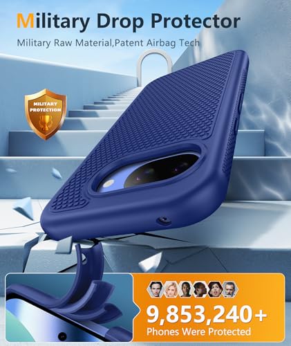 Image of FNTCASE for Google Pixel 10A Case - Military Grade Drop Protection, 14ft Drop Tested, Screen Protector Included, Anti-Slip Anti-Fingerprint Matte Textured, Soft TPU Shockproof Cover (Navy Blue)