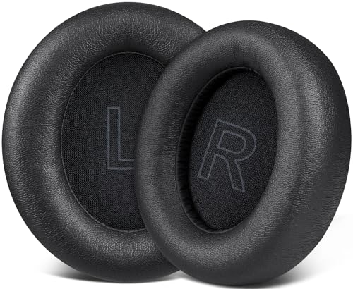 SOULWIT Earpads Replacement for Anker Soundcore Life Q30/Q35 Headphones, Ear Pads Cushions with Softer Protein Leather, Noise Isolation Foam - Black