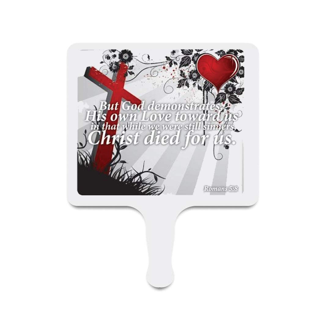 VictoryStore Church Fans - Set/12 Hand Held Fans Romans 5:8