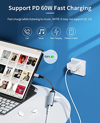 Nimaso Adattatore USB C a Jack 3.5mm,2 in 1