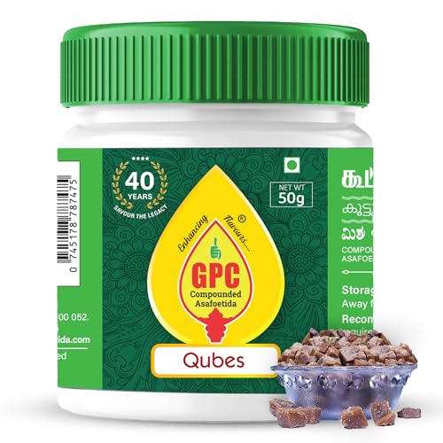 Image of GPC Hing Cubes 50 GM - Pack of 2 | Compounded Asafoetida Cubes | Sun-Dried Perungayam Lumps | Natural Digestive, Antibacterial & Aromatic Spice | Authentic Heeng for Indian Cooking
