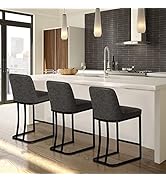 MAISON ARTS Counter Height 24" Bar Stools Set of 3 with Back for Kitchen Counter Modern Upholster...