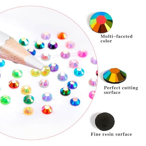 3000Pcs Flatback Rhinestones For Crafts,White Ab Crystals Rhinestone,Resin Flatback Rhinestones Glitter Gems Nail Diamonds Rhinestones Flatback Rhinestones For Clothes Accessories Diy #TOP3
