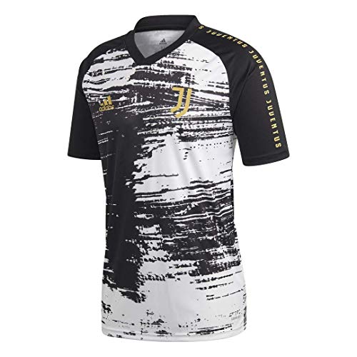 Juventus Maillot d'entraînement u0096 Pre Match u0096 Saison 2020/2021-100 % original u0096 Produit officiel u0096 Homme u0096 Taille, Blanc, noir, taille M