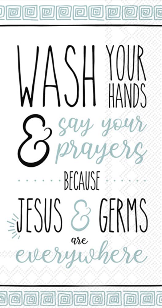 Boston International IHR 3-Ply Paper Napkins, 16-Count Guest Size, Jesus & Germs-image-3