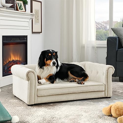 Dog Sofa Couch for Medium to Large Dogs, 31" Memory Foam Dog Couc...