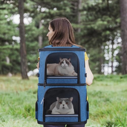 Groxkox porta-gatos duplo para 2 gatos, mochila para cães médios, mochila para animais de estimação