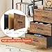 AFLUI Triple Bookshelf with 3 Fabric Drawers, 4-Tier Book Shelf and 10 Display Shelves, Industrial Large Bookcase for Home & Office, Rustic Brown, 47'' Wide