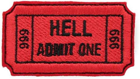 Hell Admit One Soul 666 Ticket Embroidered Iron On Patch