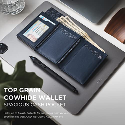 Image of VULKIT Card Holder Wallet with Coin Pocket Magnetic Closure Pop Up Cards With ID Window Leather Wallet for Cash & Credit Cards | with Coin Pocket