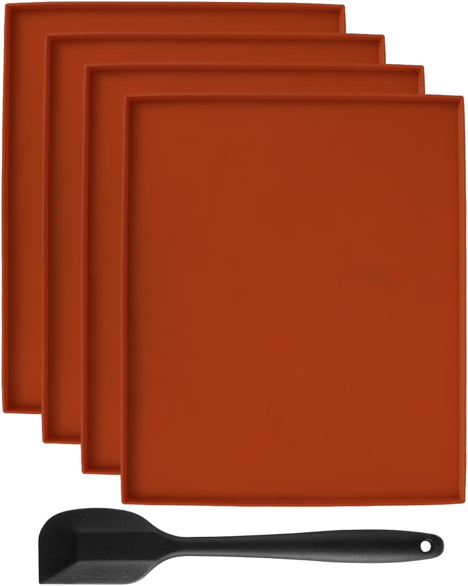 4pcs Silicone Dehydrator Mats NonStick Dehydrator Sheets with