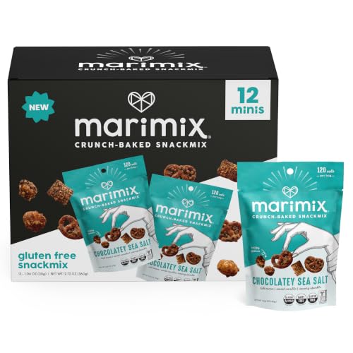 Marimix Snack Mix | Mini Chocolatey Sea Salt | Crunch Baked Sweet & Salty Savory Plant Based Naturally Gluten Free Whole Grain Fiber Charcuterie Pretzel Trail Party Mix | No Artificial Ingredients