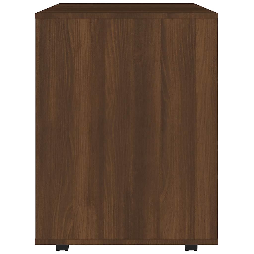 Armadio con ruote, effetto rovere, 60 x 53 x 72 cm, in legno con ruote e vano portaoggetti, organizer da scrivania per ufficio