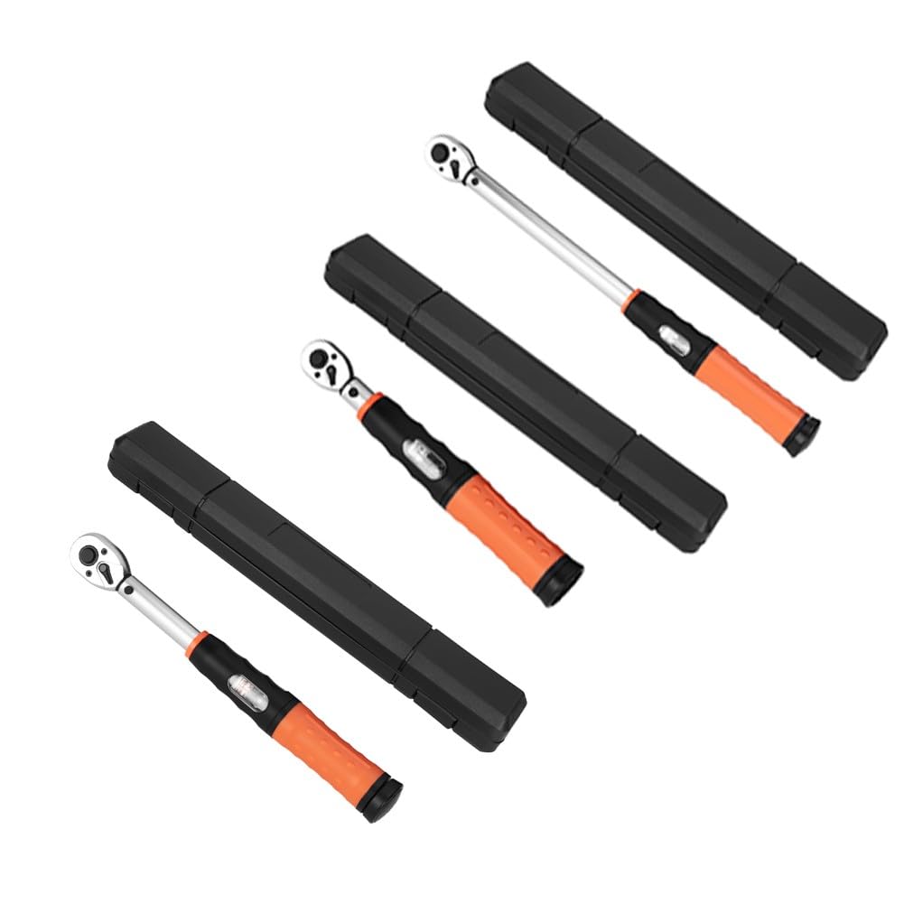 Llave dinamométrica 1/4 pulgadas 5-25 Nm, 3/8 pulgadas 10-60 Nm, 1/2 pulgada 20-220 Nm con 72 dientes para trinquete, herramientas automotrices, para naranja y plata