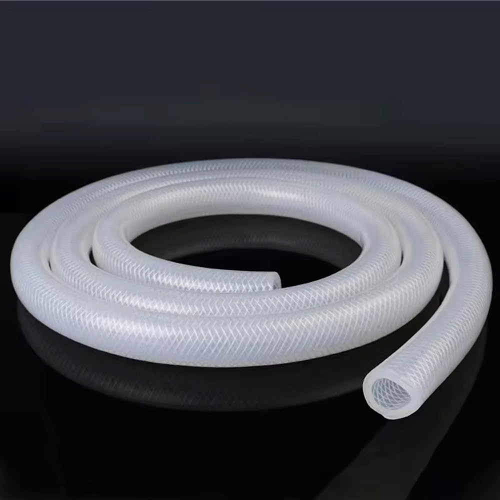 Manguera Silicona Alimentaria 3 Metros (ID4-38mm) Doble Trenzada, Resistente -50°C~+250°C para Laboratorio/Alimentario/Bebidas(ID4mmx OD9mm)