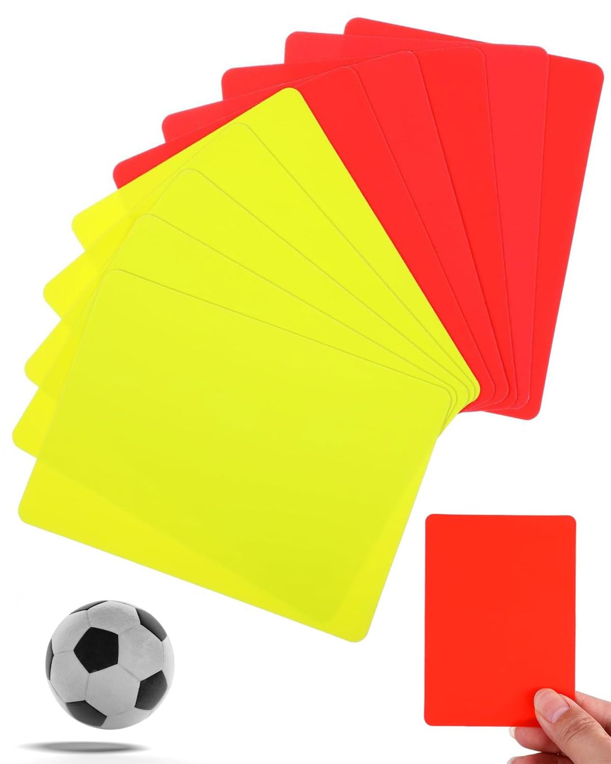 Kit de Tarjetas de Árbitro de Fútbol PVC - 10 Piezas, 2 Amarillas y 2 Rojas para Deporte Escolar