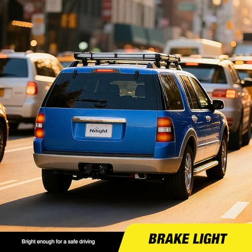 Image of Nilight Third Brake Light Tail High Mount 3rd Stop Lights Smoked Lens for Ford Explorer 2002-2010 Escape 2008-2012 Mercury Mariner 2008-2011 Mountaineer 2006-2010 Van SUV Rear Center Cab Lamp