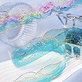 Kigofora 水彩 コラージュ 素材 大容量 6巻 溌墨 フレークシール 透明 PET 箔押し ぼかし コラージュ シール レトロDIY かわいい きらきら 防水 手帳ステッカー 35MM 幅×2M 長 （水彩溌墨）