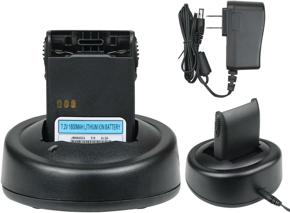 Walkie Talkie Desktop Charger Base for Mo-torola GL2000 GP328 GP329 GP338 HT750 HT1250 PRO7150 PTX700 MTX850 with JMNN4024 Li-ion Battery Set
