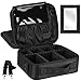 Kootek 2-Layers Travel Makeup Bag, Portable Train Cosmetic Case Organizer with Mirror Shoulder Strap Adjustable Dividers for Cosmetics Makeup Brushes Toiletry Jewelry Digital Accessories, M