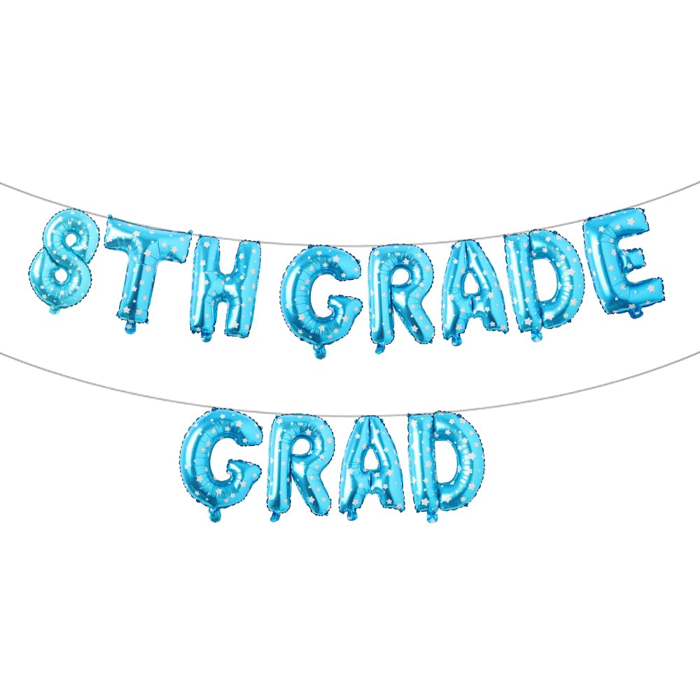 2025 8th Grade Graduation Decorations Banner Graduation Garland Balloon Banner 8th GRADE GRAD Class of 2025 Eighth Grade Grad Supplies for Boy Girl (
