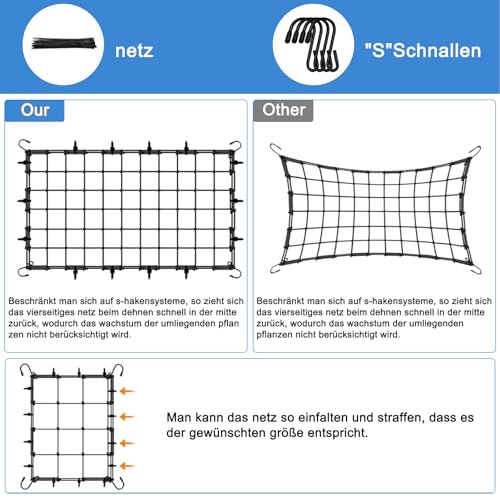 Elastisches Netz SCROG/Netz für besseres Pflanzenwachstum (120 x 120 cm) 6 Elastisches Netz SCROG/Netz für besseres Pflanzenwachstum (120 x 120 cm) – Bild 6