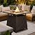 Nuu Garden 28 Inch Outdoor Propane Fire Pit Table, 50,000 BTU Square Gas Fire Table with Ceramic Tabletop, Lid, Cover, Lava Rock for Garden Backyard Party, Black