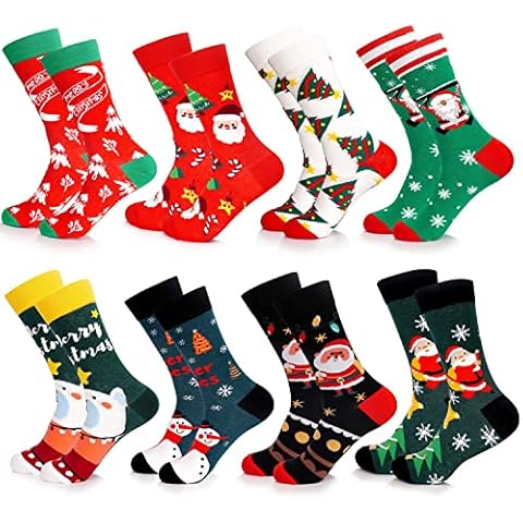 Mason Life Christmas Socks, Fun Cute Socks for Men Women, Xmas Funny Crew Novelty Christmas Socks, Gift Holiday Party Novelty Holiday Socks, Fun Colorful Festive Socks, 8 Pairs Cover