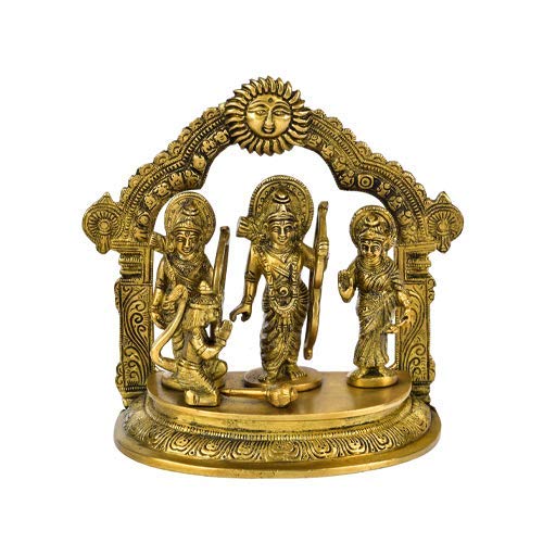 The Advitya Ram Darbar Brass God Idol|Lord Rama Murti with Laxman Sita Hanuman|Festive Decor Diwali Gift Home Decoration Item for Living Room|Pooja Essentials|Diwali Decoration House Warming Gift-7in. - Image 4 thumbnail