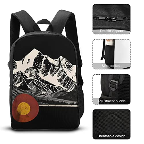 Vintage Mountain Colorado Flag Backpack with Adjustable Straps, Suitable for Travel Picnics Activities4