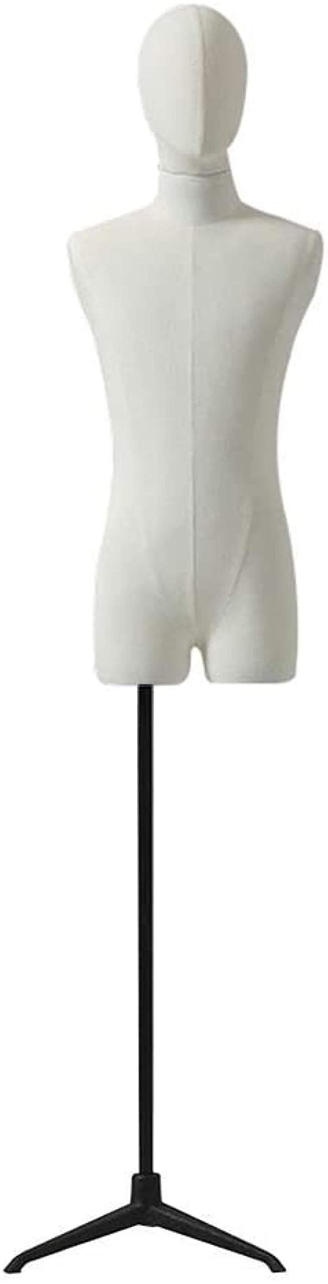 Buy Professional Male Mannequin Torso Body Head Busts Manikin Dress Form with Metal Tripod Stand
