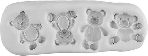 Miniatura 5 de Sijiangmold Molde de silicona para el día de San Valentín, lindo oso corazón, amor, rosa, flor, chocolate, fondant, para decoración de pasteles,