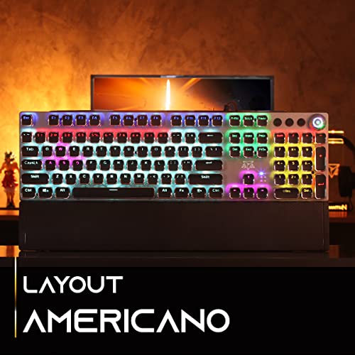 Teclado Mecânico Gamer para Pc Computador Adamantiun Excalibur Led Switch Azul Blue Software Macro U