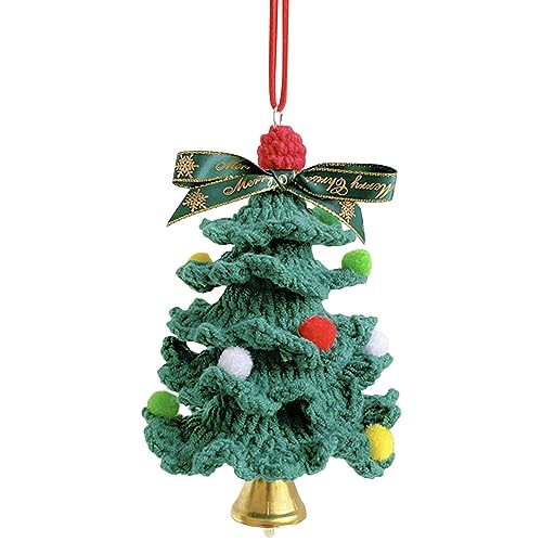 Creative Crochet Mini Cotton Yarn Christmas Tree Hanging Ornaments for...
