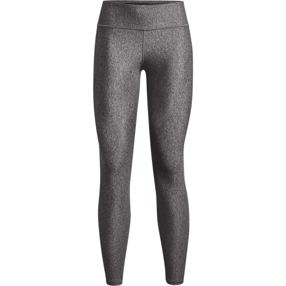 Under Armour Womens HeatGear Armour Mid Pocketed Leggings , Charcoal Light Heather (019)/White , Small