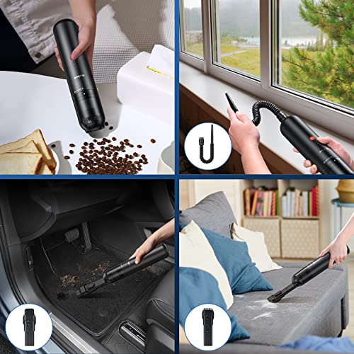 Rubot Car Vacuum,Mini Vacuum Cleaner, 16000Pa Powerful Suction,Usb Charging, Keyboard Cleaner, Cordless Handheld Vacuum For Car Home And Office,Hand Held Vacuum,Handheld Vacuum Black（P12） #TOP2