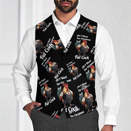 I Want Fat Cock Novelty Men's Suit Vest Funny Formal Dress Vests Business Waistcoat2