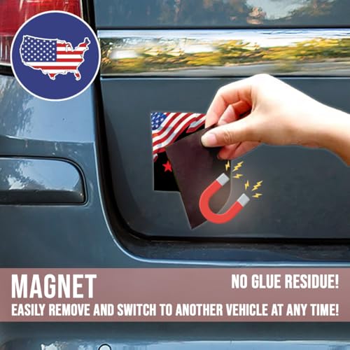 Image of Magnet Sticker Let's Go Taco Magnetic Funny Food Humor US Flag Magnet for Bumper, Refrigerator, Cruise Door, Car, Truck 7.5x3.75in
