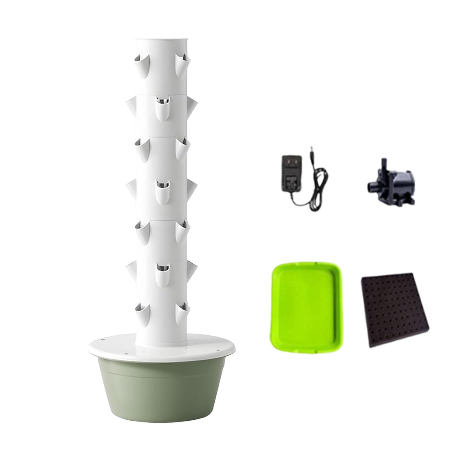 Acentesoft Vertical Garden Tower Aeroponic Tower Hydroponic 36-Site Indoor Smart Garden System with Self-Watering Pump for Vegetables Fruits Herbs(7th floor)