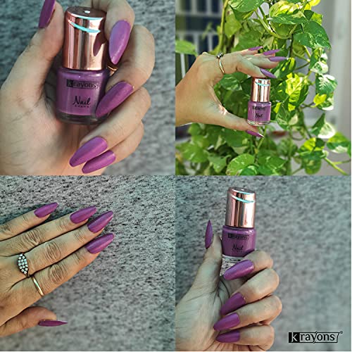 Image of Krayons Crazy Gel Nail Enamel, Waterproof, Longlasting, 8ml Each, Multicolor, Pack of 3 (Shimmer Golden, Shimmer Silver, True Purple)