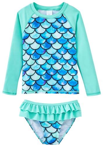Image of UMELOK Toddler and Little Girls Rash Guard Sets with Bikini Bottoms Swimwear