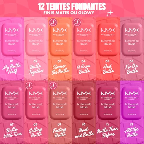 NYX PROFESSIONAL MAKEUP Buttermelt Powder Blush, Fade and Transfer-Resistant Blush, Up to 12HR Make Up Wear, Vegan Formula - Feeling Butta - Image 3